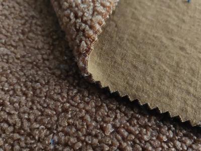 Polyester teddy sherpa fleece jersey back bonding 420-430 gsm