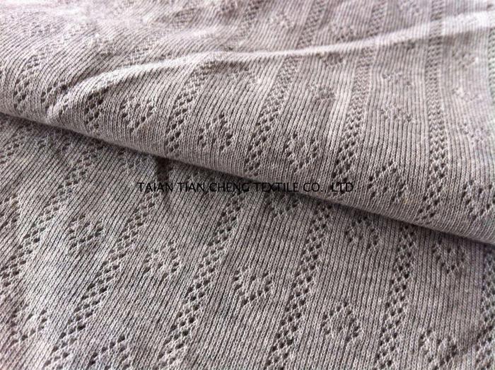 Cotton/poly jacquard rib