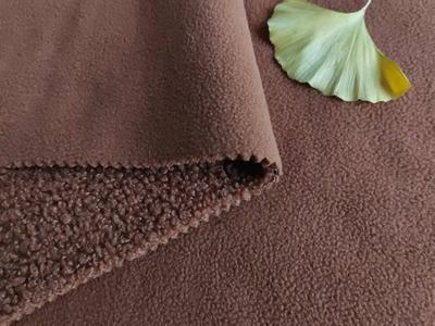 Polyester teddy sherpa with micro fleece back bonding 420-430 gsm