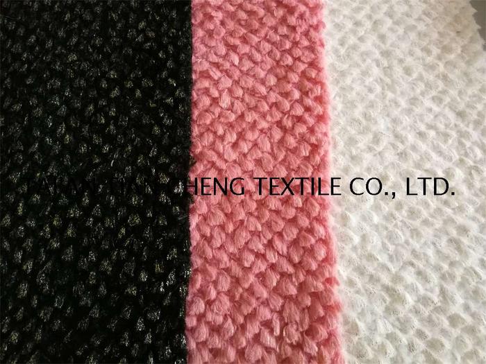 Polyester fake fur with silver printed twirl 280 GR/M2
