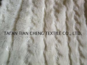 Polyester fur embroidery with glitters 400 G/M