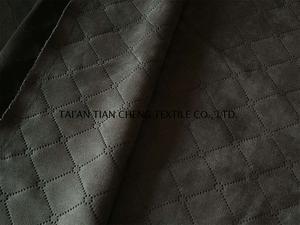 Polyester spandex embossed scuba suede 300 GR/M2