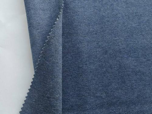 Cotton/Polyester Heather Navy Interlock Jersey