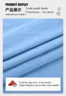 Nylon spandex single jersey, peach finish, 160 GR/M2