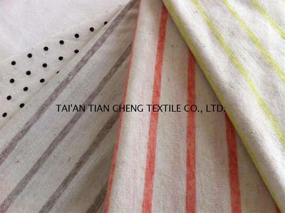 Poly/linen single jersey stripe 130 GR/M2