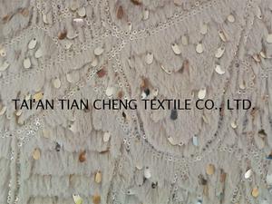 Polyester fur embroidery with glitters 500 G/M
