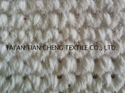 Polyester fur embroidery with glitters 380 GR/M2