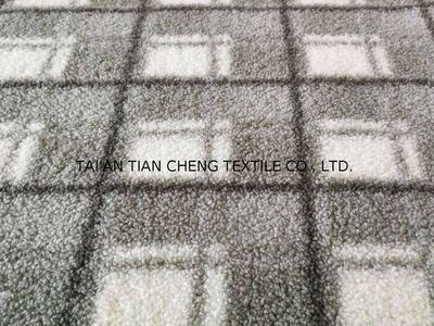Polyester sherpa fleece in checks printing 380 GR/M2