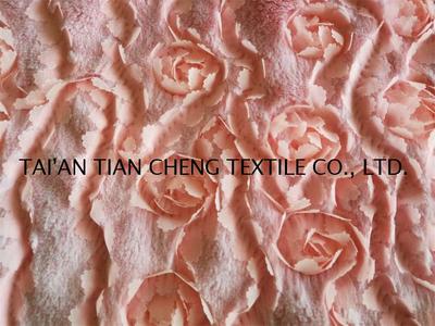Polyester fur flower embroidery 420 GR/M2