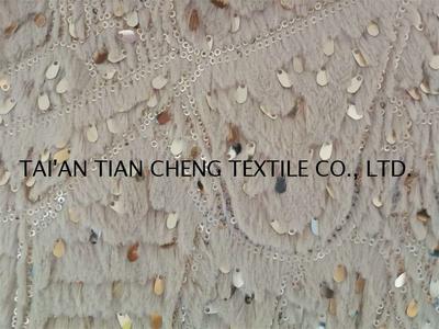 Polyester fur embroidery with glitters 500 G/M